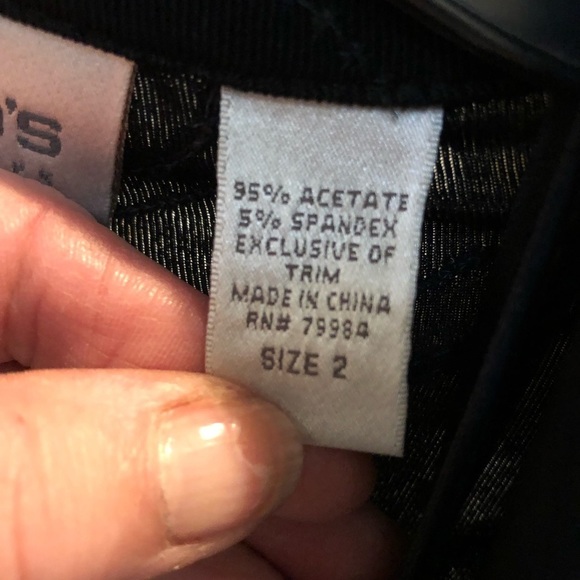 CHICO’S TRAVELS Large navy 2 PC long sleeve tie at waist top matching camisole - Picture 13 of 16